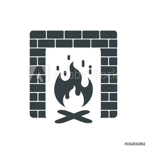 500x500 Fireplace Icon Design Template Elements