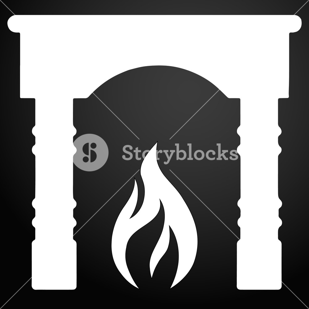 1000x1000 Fireplace Icon Vector Simple Icon Vector Royalty Free
