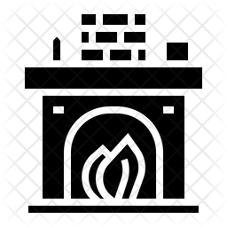 256x256 Fireplace Icon Of Glyph Style