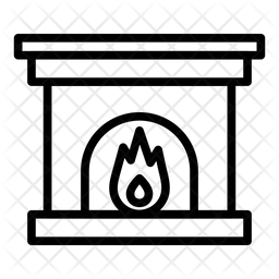 256x256 Fireplace Icon Of Line Style