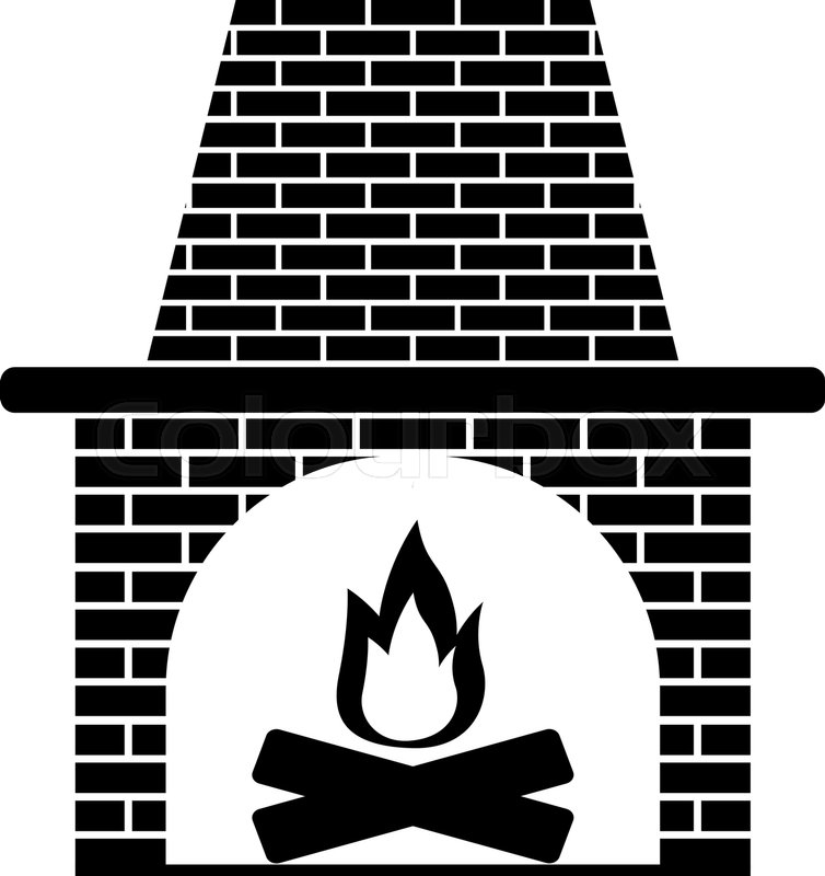 754x800 Fireplace Icon Stock Vector Stock Vector Colourbox