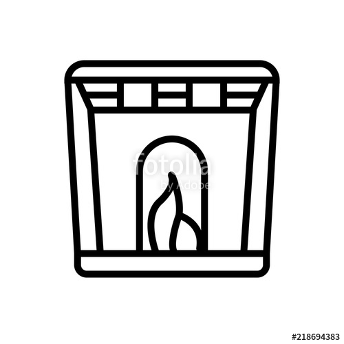 500x500 Fireplace Icon Isolated On White Background Modern And Editable