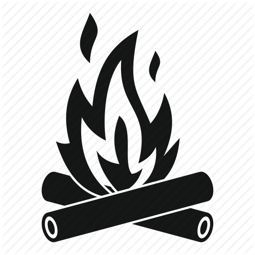 512x512 Bonfire, Campfire, Fire, Firewood, Flame, Hot, Spark Icon