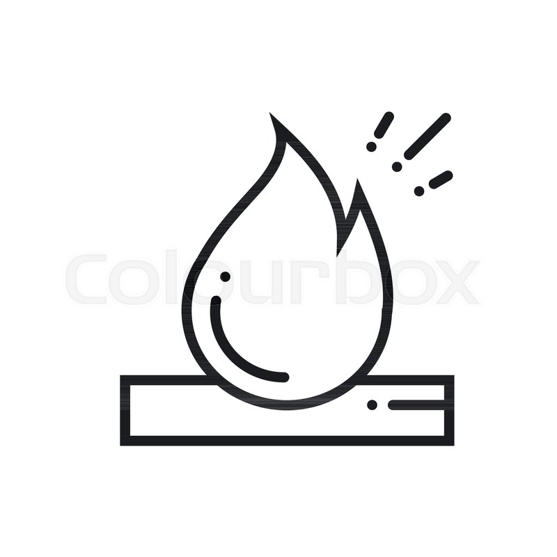 800x800 Bonfire Line Icon Campfire With Stock Vector Colourbox