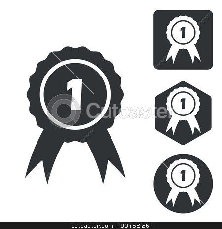450x464 First Place Icon Set, Monochrome Stock Vector