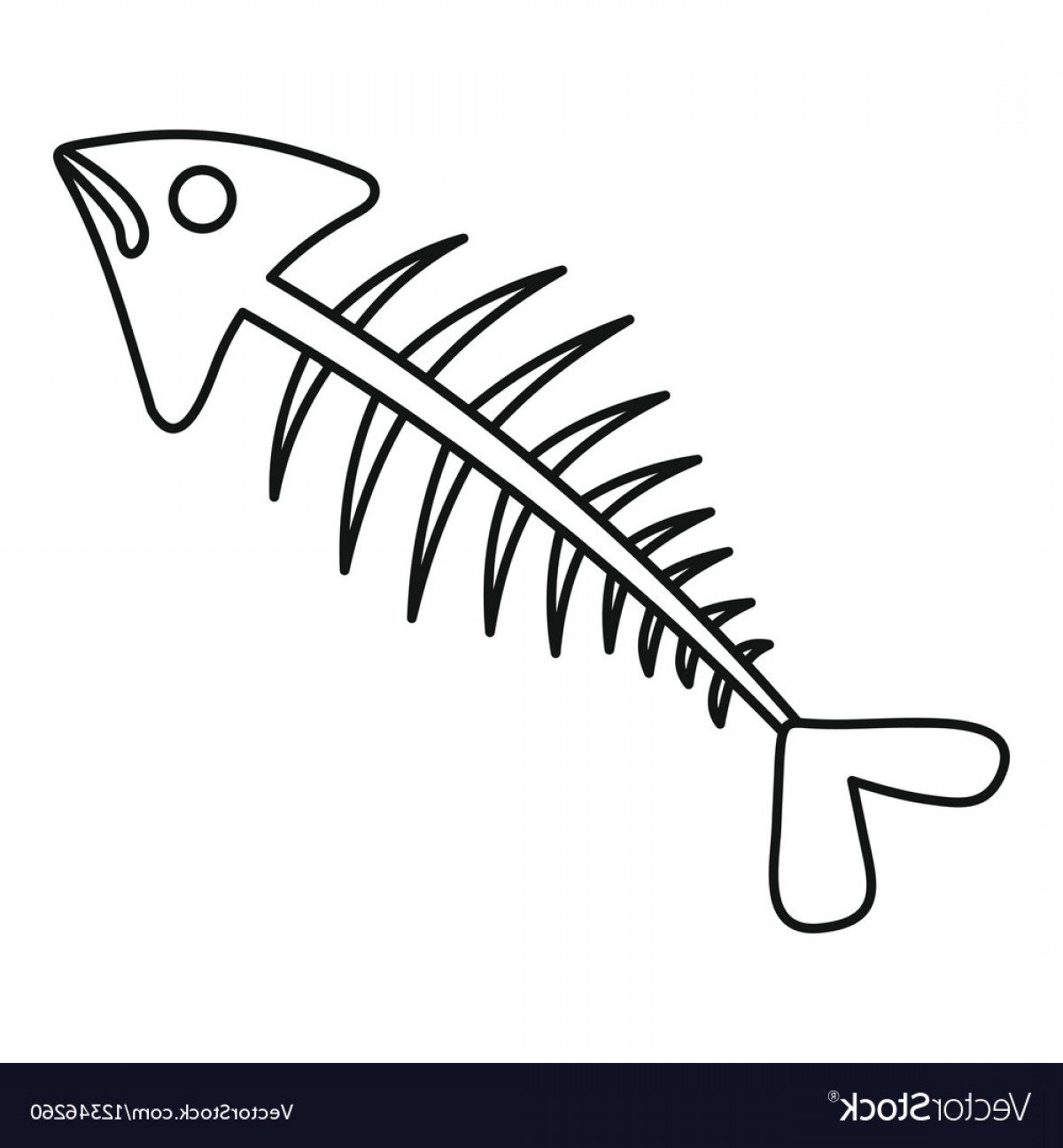 1200x1296 Fish Bone Icon Outline Style Vector Soidergi