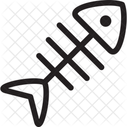 256x256 Fish Bone Icon Of Line Style