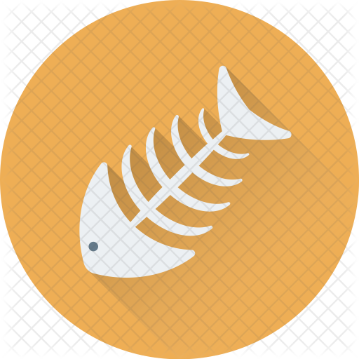 512x512 Fish Bone Icon Of Flat Style