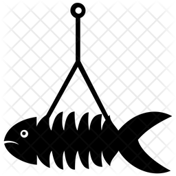 256x256 Fish Bone Icon Of Glyph Style