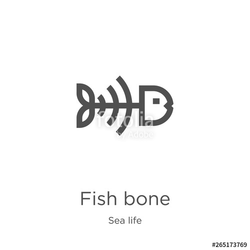 500x500 Fish Bone Icon Vector From Sea Life Collection Thin Line Fish