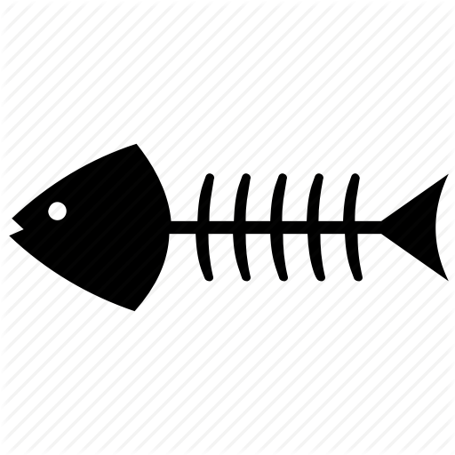 512x512 Eaten Fish, Fish, Fish Skeleton, Fishbone, Fishbone Diagram Icon