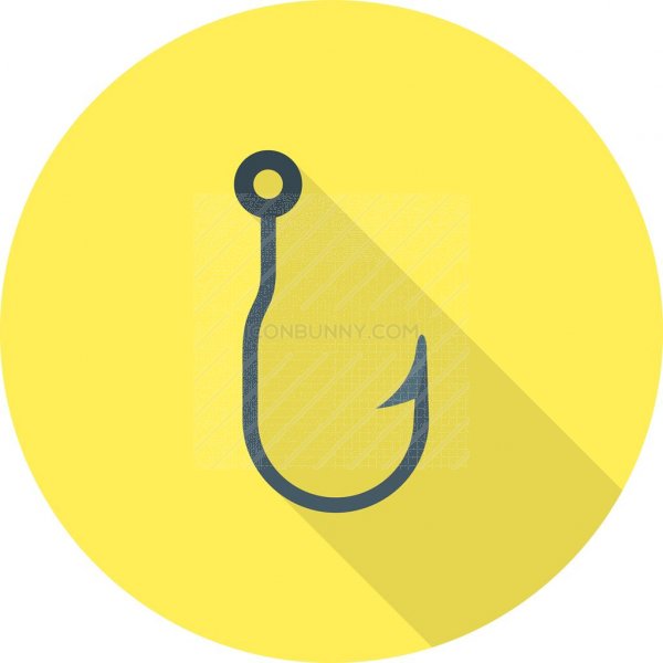 600x600 Fishing Hook Flat Shadowed Icon
