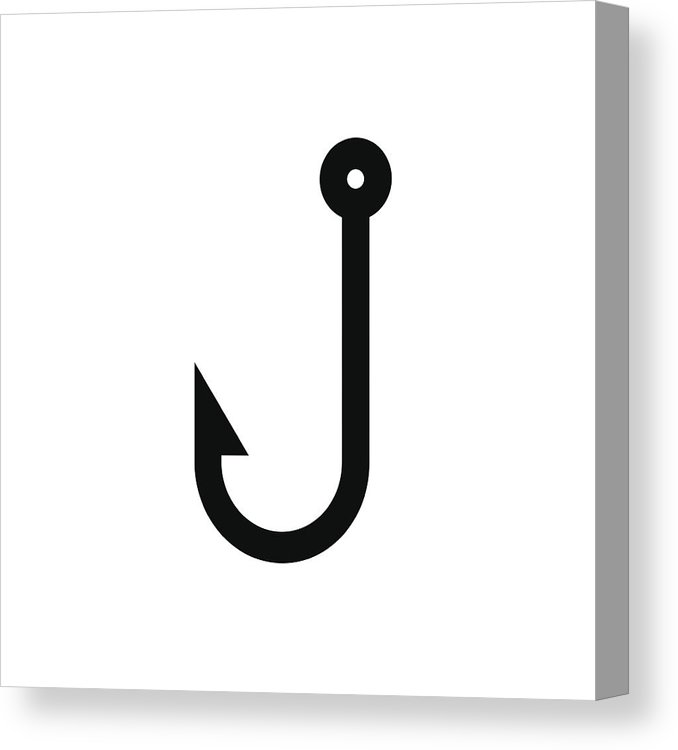 678x750 Fishing Hook Icon Vector Canvas Print Canvas Art