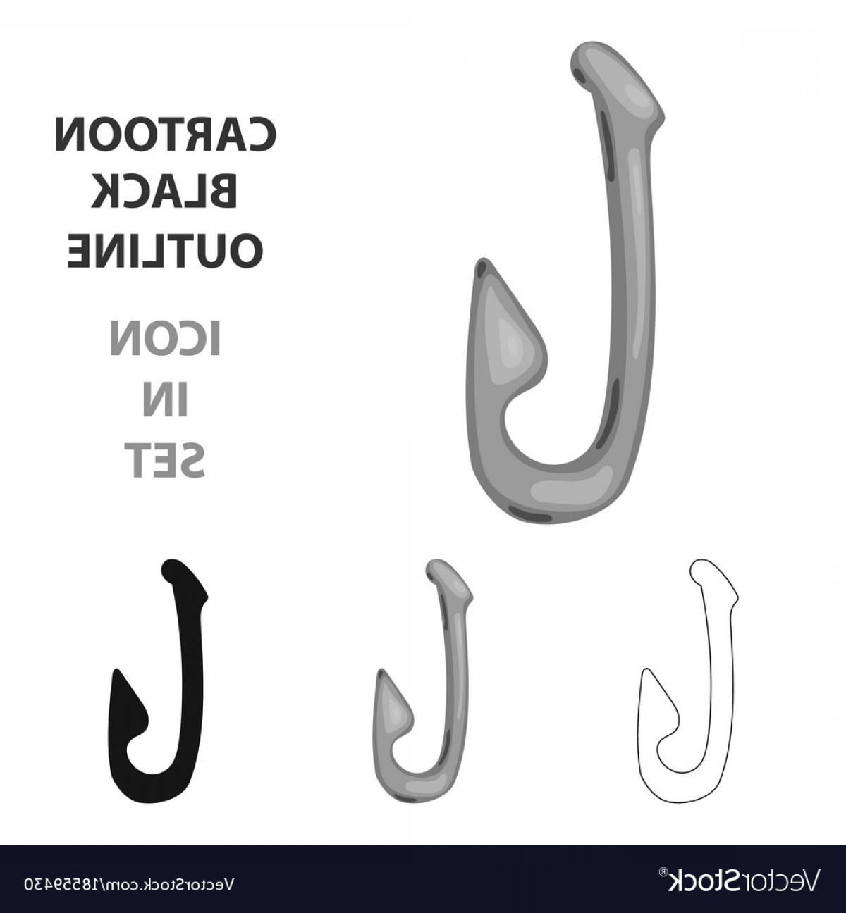 1200x1296 Bone Fish Hook Icon In Cartoon Style Isolated On Vector Catchsplace