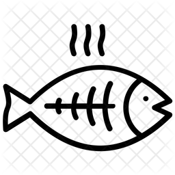 256x256 Cooked Fish Icon Of Line Style