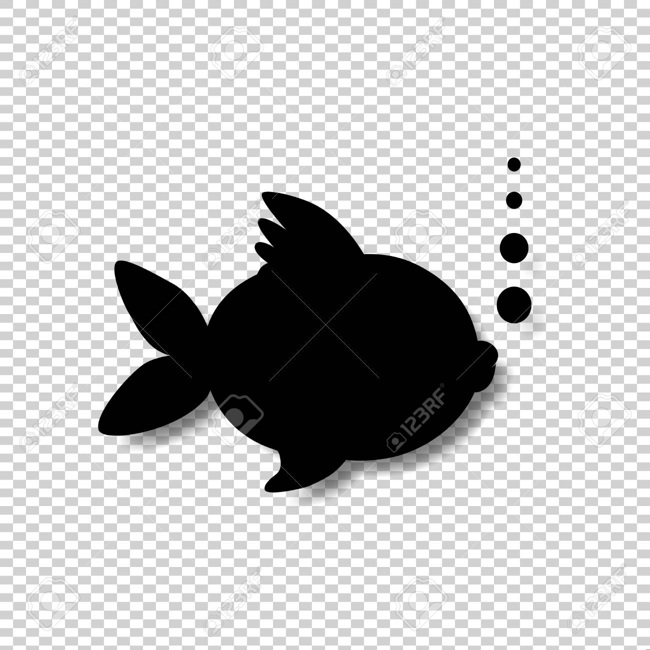 1300x1300 Fish Black Transparent Background