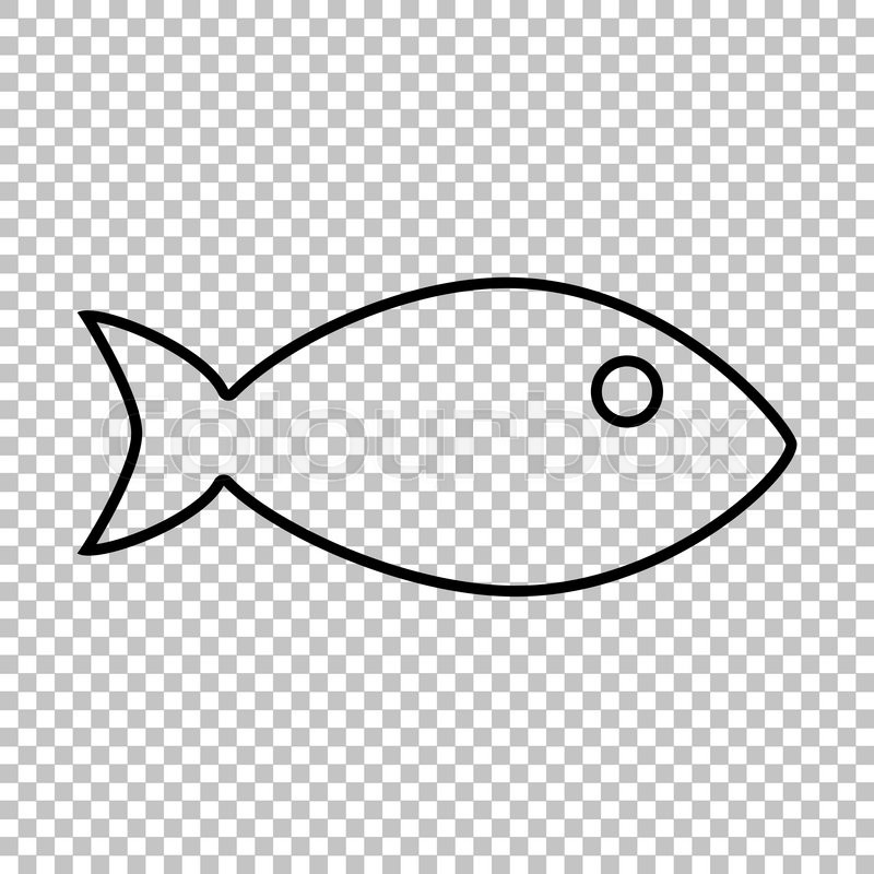 800x800 Fish Line Vector Icon On Transparent Stock Vector Colourbox