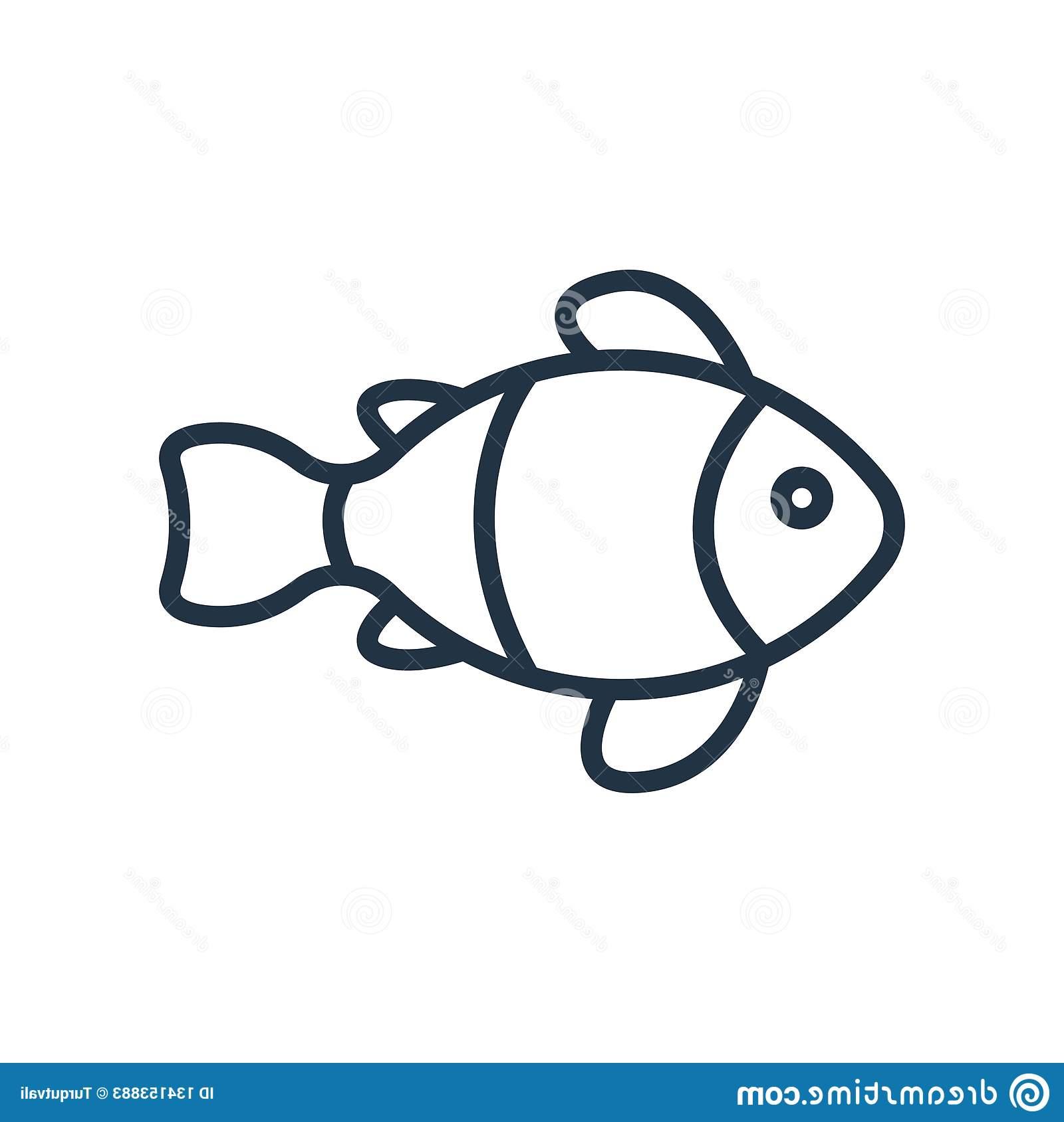 1600x1689 Unique Clown Fish Icon Vector Isolated White Background Sign