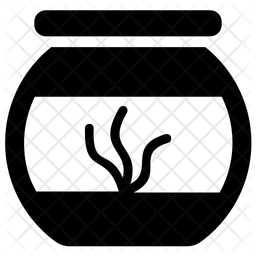 256x256 Fish Bowl Icon Of Glyph Style