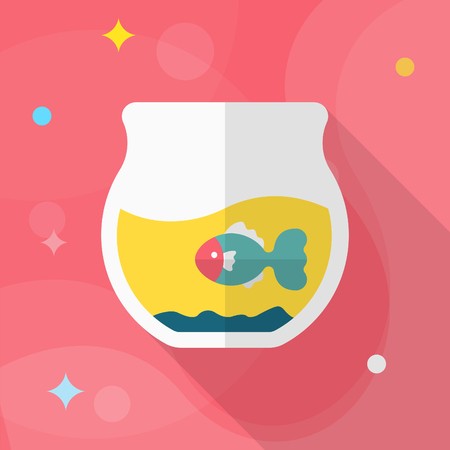450x450 Fishbowl Icon Vector Flat Long Shadow Design Royalty Free