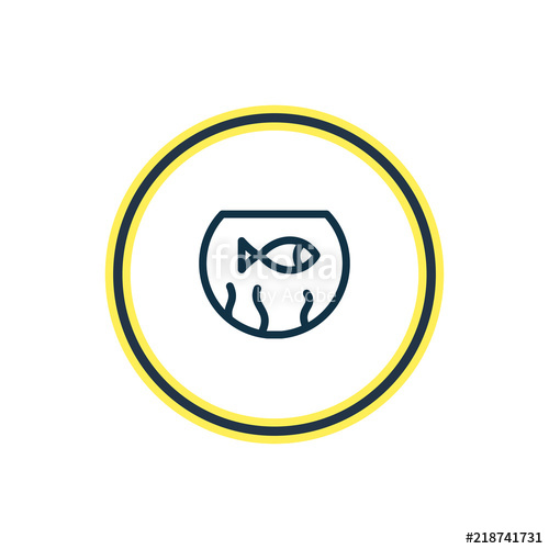 500x500 Vector Illustration Of Fishbowl Icon Line Beautiful Animal
