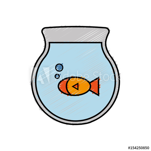 500x500 Fishbowl Icon Over White Background Colorful Design Vector