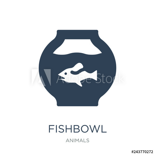 500x500 Fishbowl Icon Vector On White Background, Fishbowl Trendy Filled