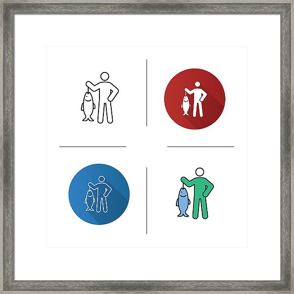 600x600 Fisherman Icon Framed Print
