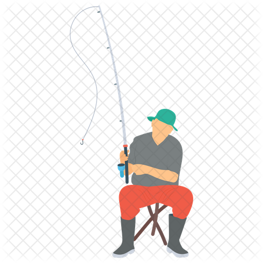 512x512 Fisherman Icon Of Flat Style
