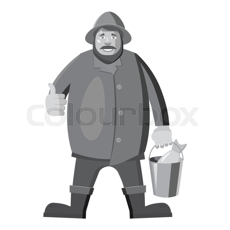 800x800 Fisherman Icon Gray Monochrome Stock Vector Colourbox