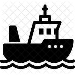 256x256 Fishing Boat Icon Of Glyph Style