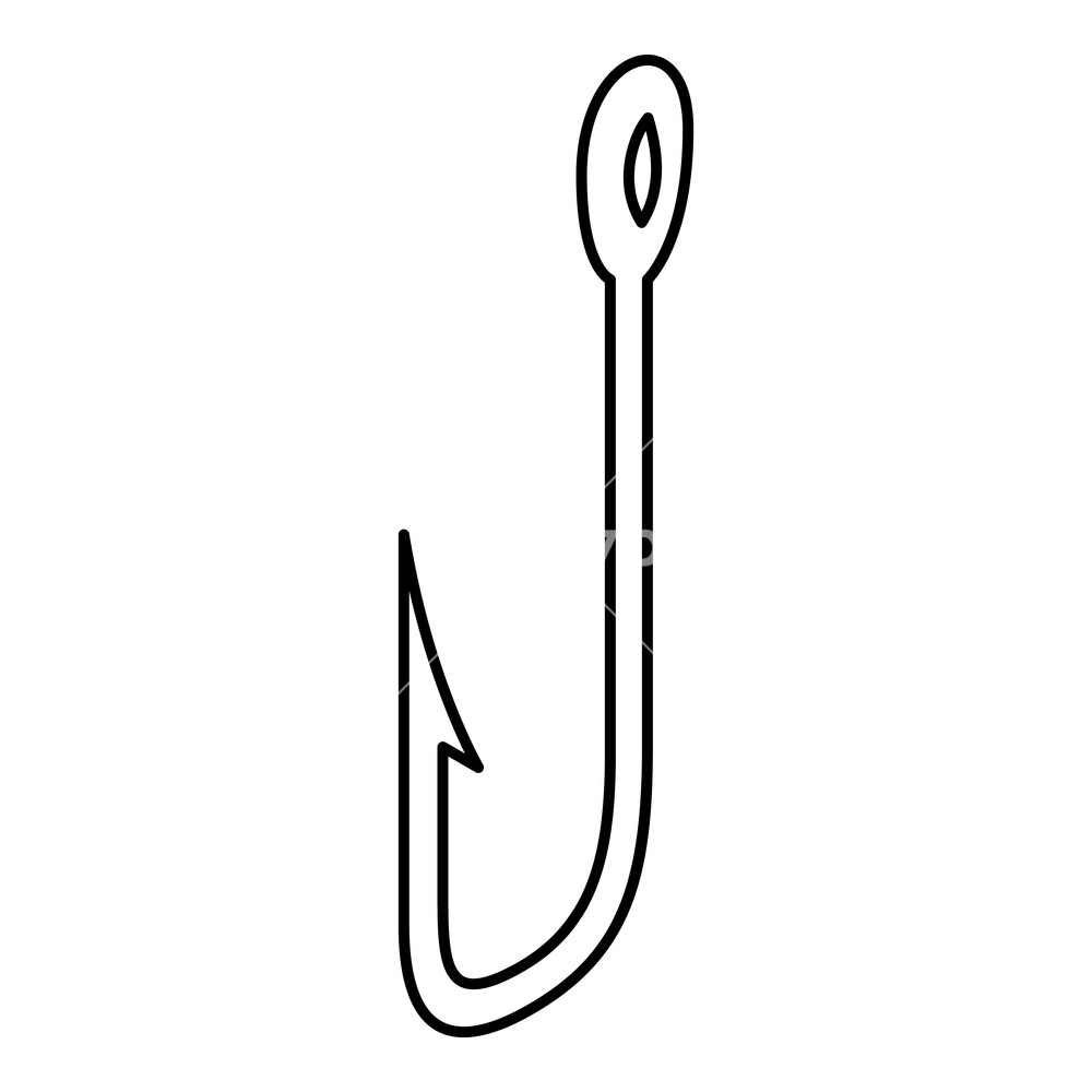 1000x1000 Fishihg Hook Icon Outline Illustration Of Fishing Hook Icon