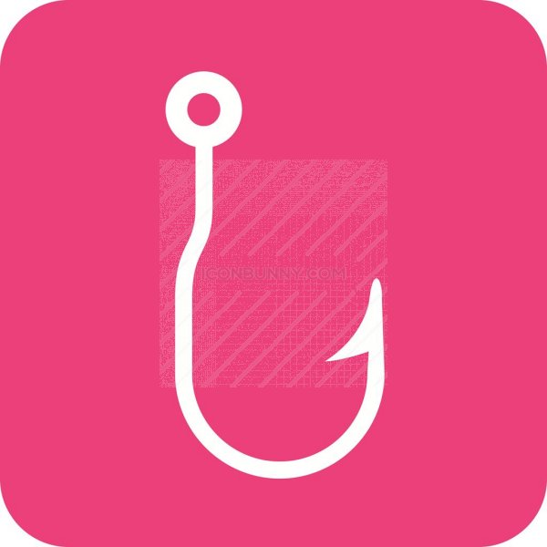 600x600 Fishing Hook Flat Round Corner Icon
