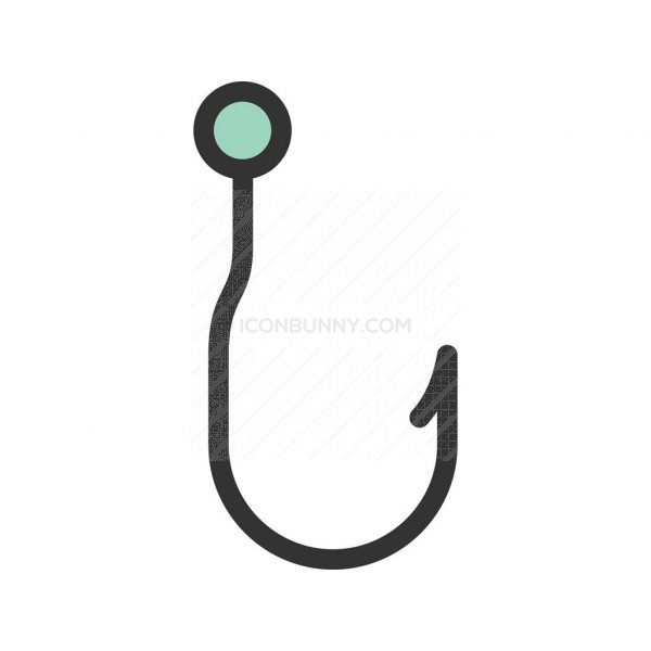 600x600 Fishing Hook Line Filled Icon