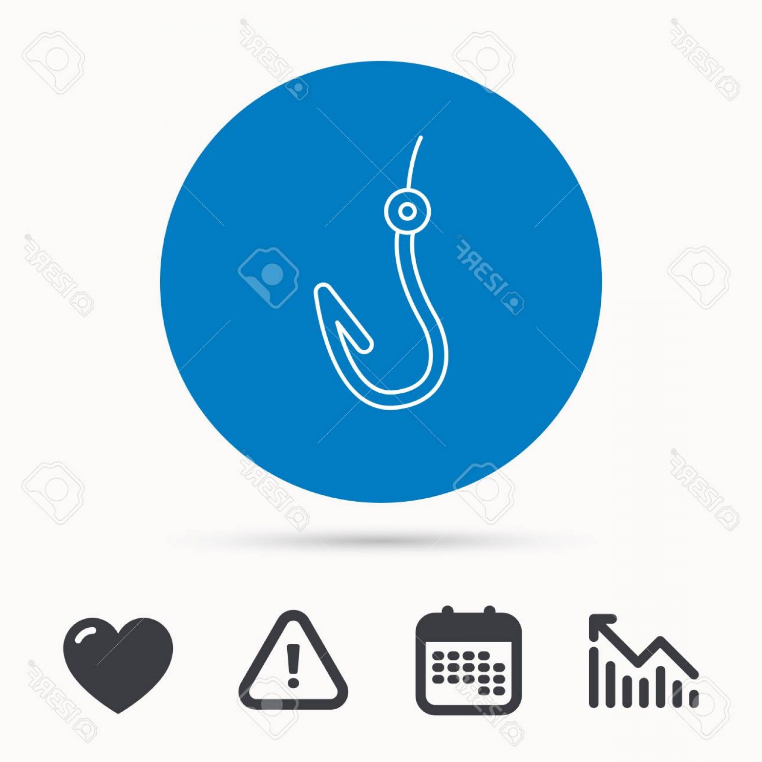 1560x1560 Photostock Vector Fishing Hook Icon Fisherman Equipment Sign