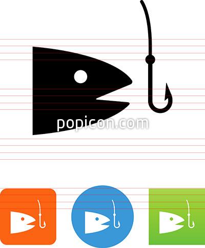 400x483 Fish Biting A Hook Icon