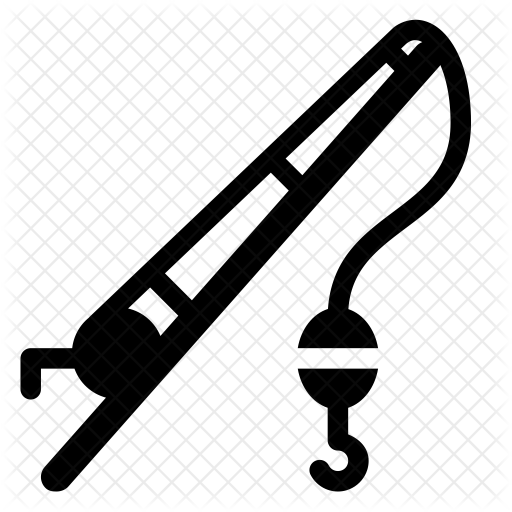 512x512 Fishing Pole Icon Of Glyph Style