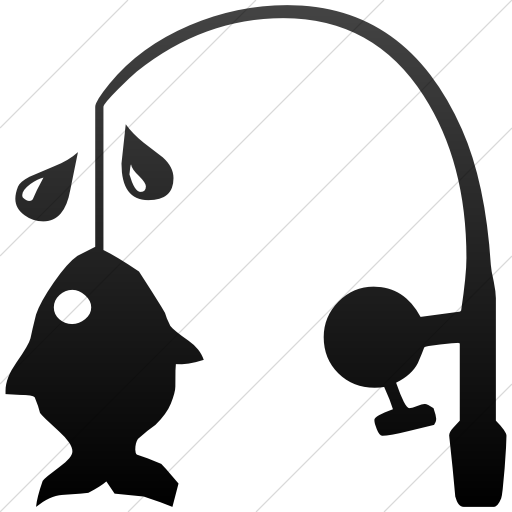 512x512 Iconsetc Simple Black Gradient Classica Fishing Pole And Fish Icon