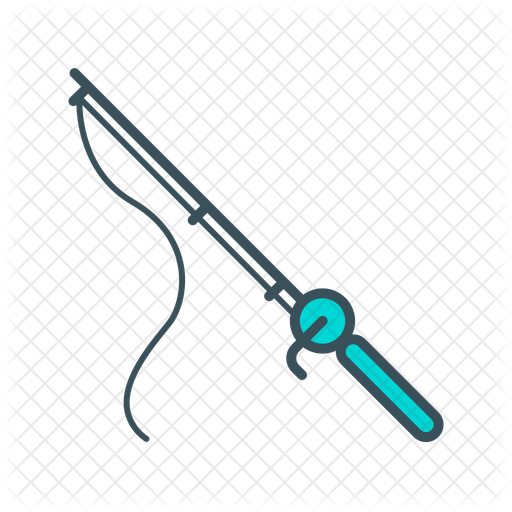 512x512 Fishing Rod Icon Of Colored Outline Style