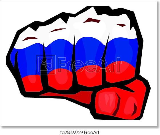 560x470 Free Art Print Of Vector Fist Icon Fist Colored In Russian Flag