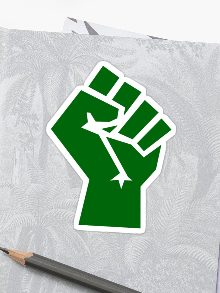 750x1000 Green Activism Fist Icon Sticker