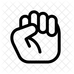 256x256 Clenched Fist Icon Of Line Style
