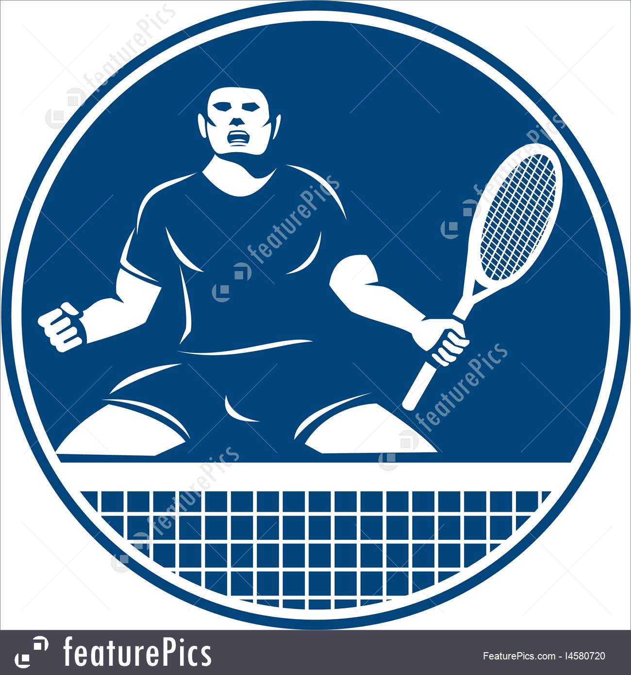 1300x1389 Tennis Player Racquet Fist Pump Icon Illustration