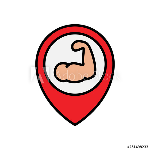 Gym Fitness Center Location Icon Hand Muscle Inside Map Pin 500x500 Gym Fitness Center Location Icon Hand Muscle Inside Map Pin