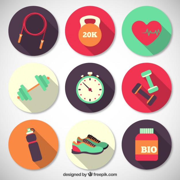 626x626 Fitness Rounded Icons Collection Vector Free Download