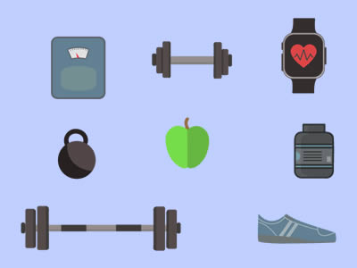 400x300 Free Fitness Vector Icons Graphics Pack
