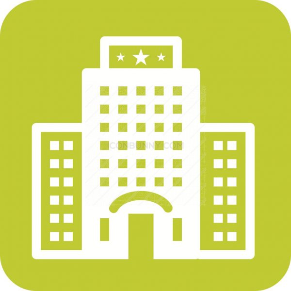 600x600 Five Star Building Flat Round Corner Icon