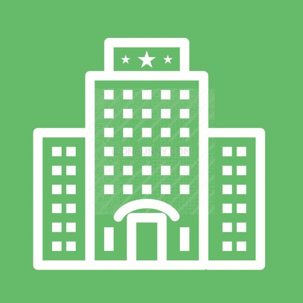 600x600 Five Star Building Line Multicolor Bg Icon