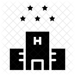 256x256 Hotel Five Star Icon Of Glyph Style