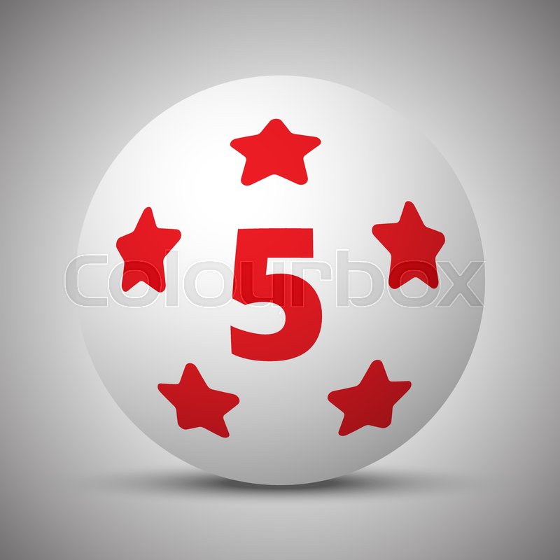 800x800 Red Five Star Icon On White Sphere Stock Vector Colourbox